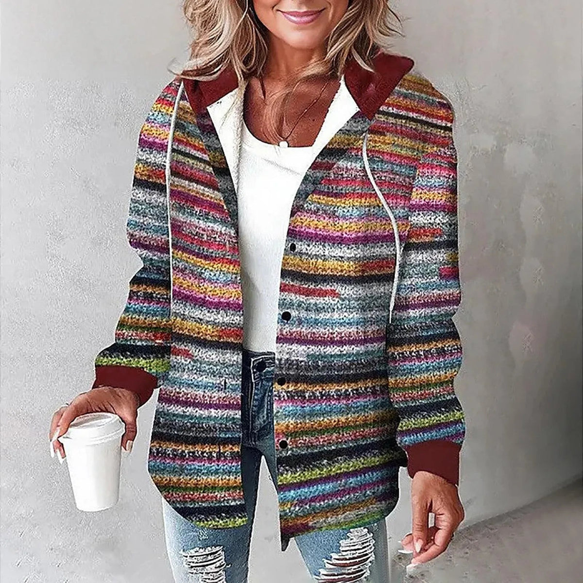 Carmen Women's Checkered Cardigan | Lined, Cozy Autumn Layer 5