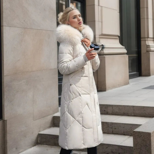 Celine Women's Long Puffer Coat | Lightweight Down Insulation, Elegant Winter Warmth 0