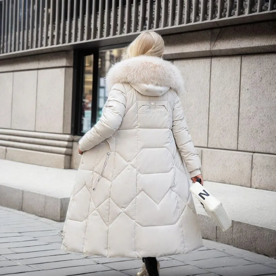 Celine Women's Long Puffer Coat | Lightweight Down Insulation, Elegant Winter Warmth 2