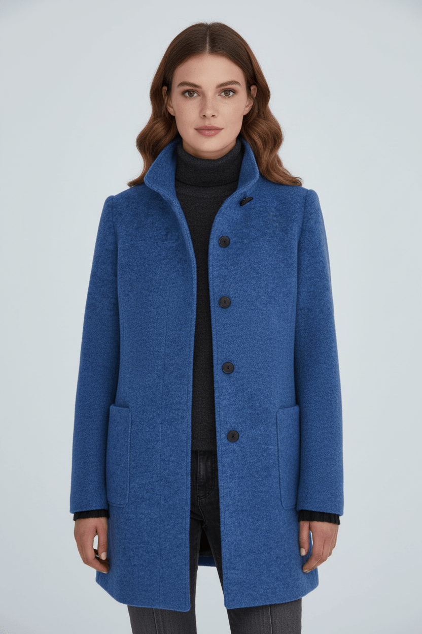 Charlotte Women's Wool Coat | Tailored Fit, Stand Collar 2