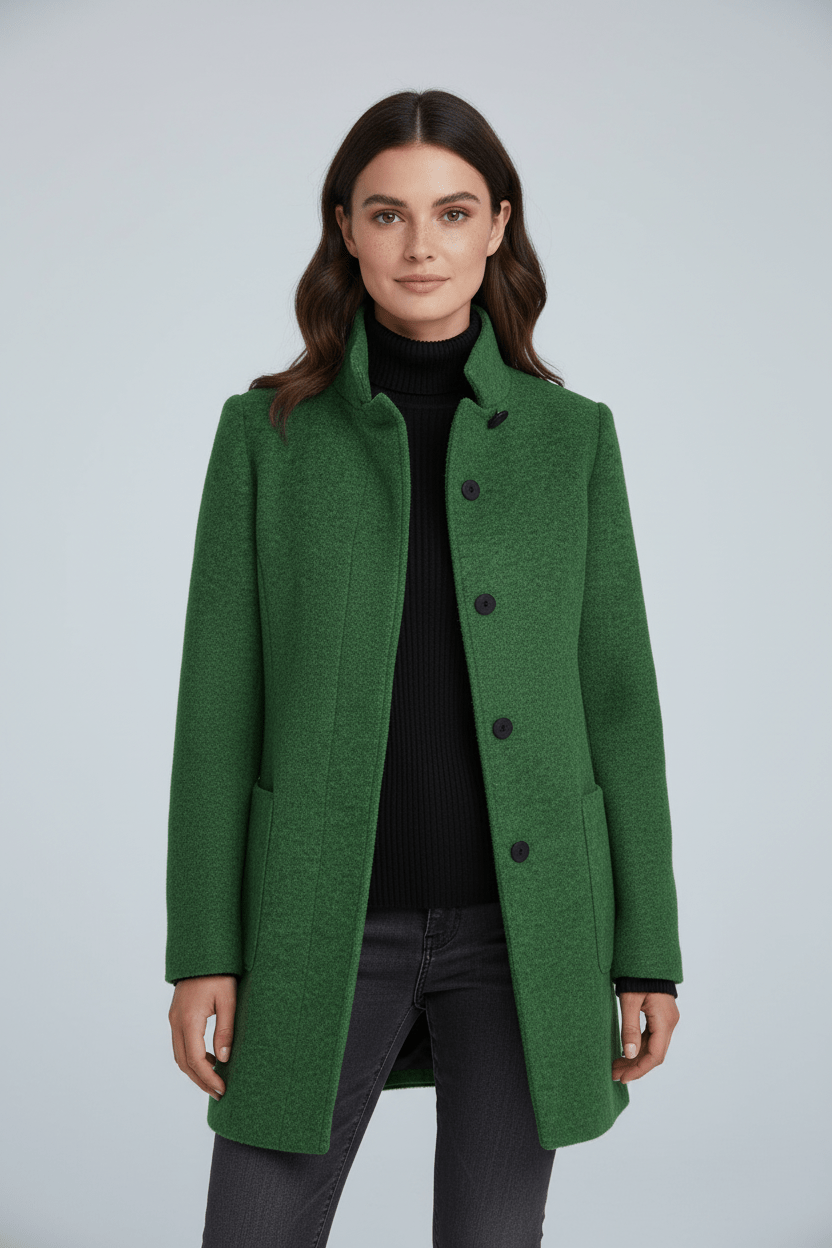 Charlotte Women's Wool Coat | Tailored Fit, Stand Collar 3