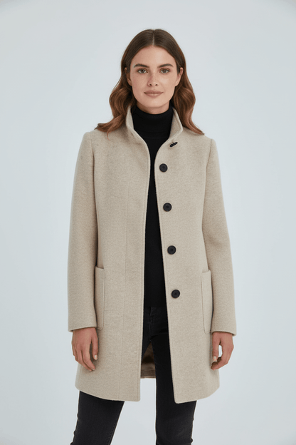 Charlotte Women's Wool Coat | Tailored Fit, Stand Collar 5