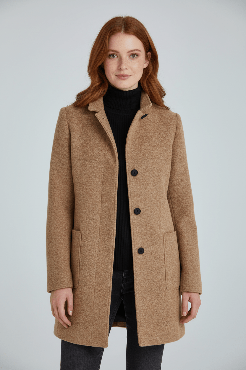 Charlotte Women's Wool Coat | Tailored Fit, Stand Collar 6
