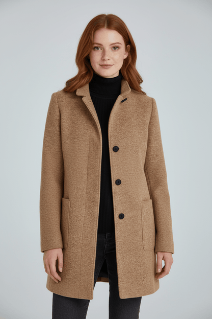 Charlotte Women's Wool Coat | Tailored Fit, Stand Collar 6