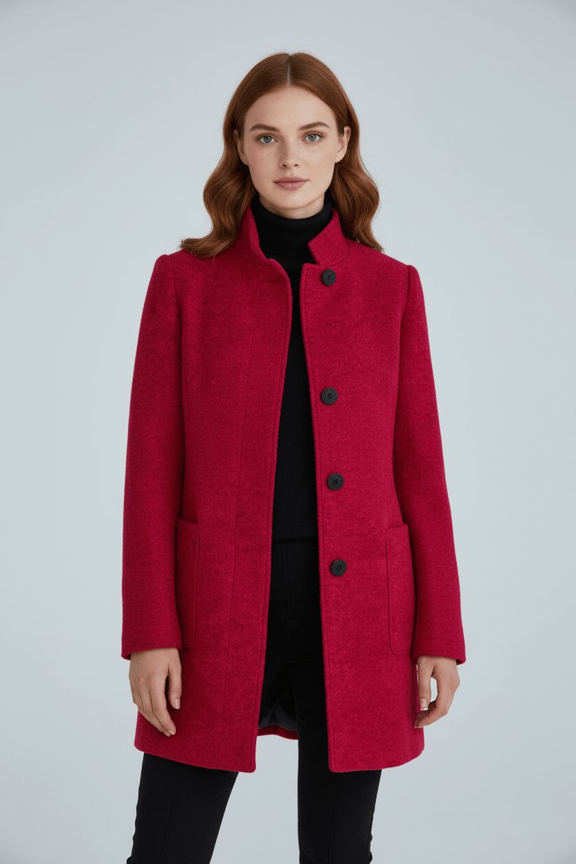 Charlotte Women's Wool Coat | Tailored Fit, Stand Collar 7