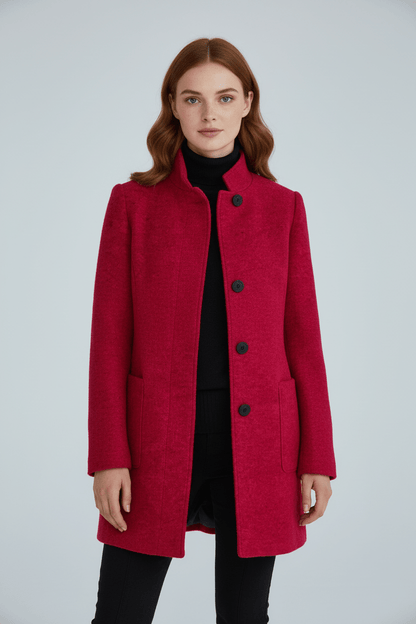 Charlotte Women's Wool Coat | Tailored Fit, Stand Collar 7