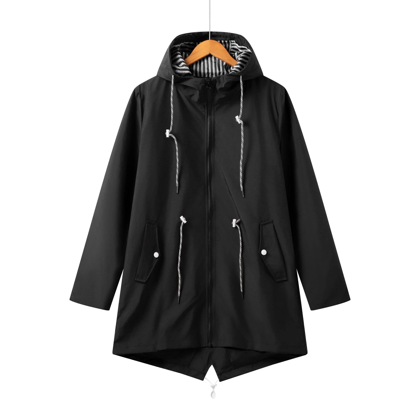 Clara Women's Casual Hooded Coat | Adjustable Drawstring, Zip Closure 1