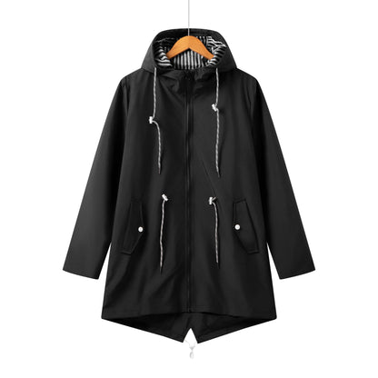 Clara Women's Casual Hooded Coat | Adjustable Drawstring, Zip Closure 1