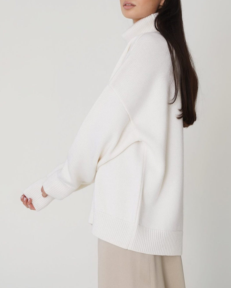 Clara Women’s Oversized Sweater with High Neck and Relaxed Fit for Casual Winter Style 3