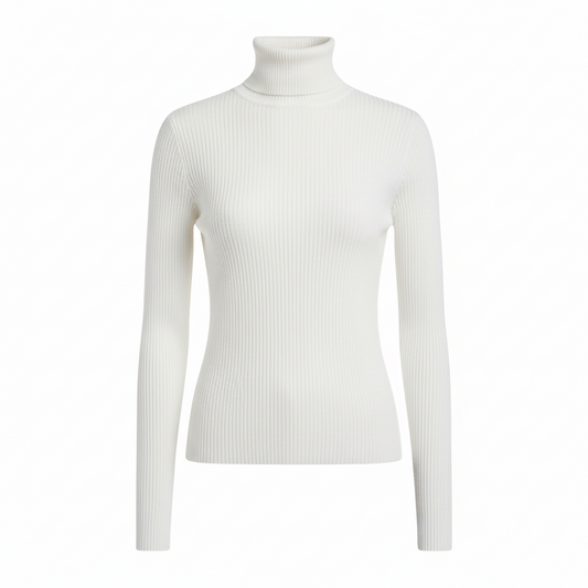 Clara Women's Turtleneck Knit Top | Soft Stretch Fabric, Slim Fit 1