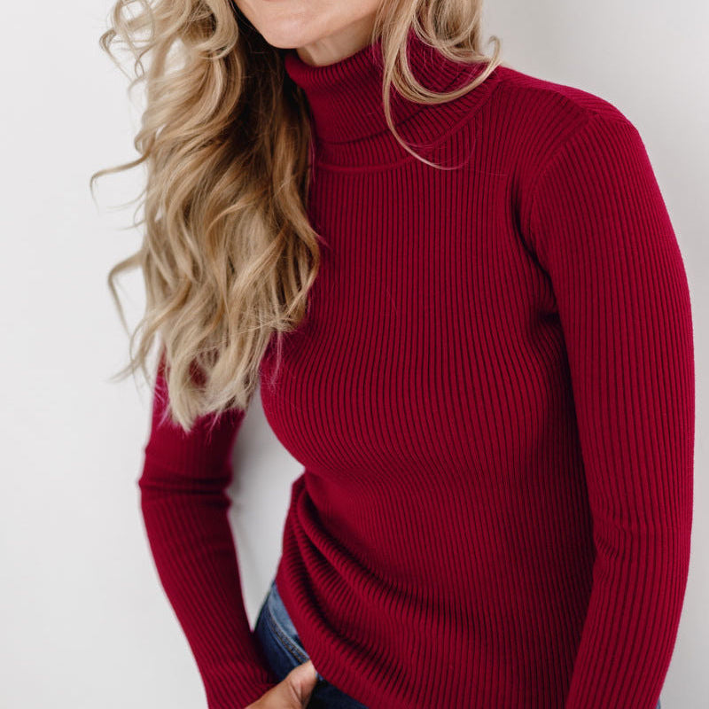 Clara Women's Turtleneck Knit Top | Soft Stretch Fabric, Slim Fit 15