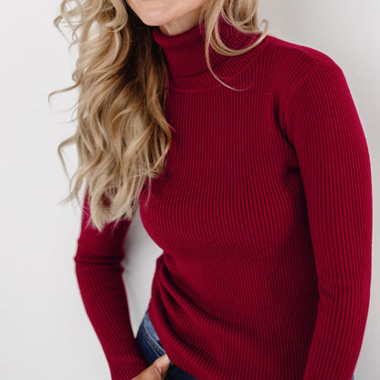 Clara Women's Turtleneck Knit Top | Soft Stretch Fabric, Slim Fit 15