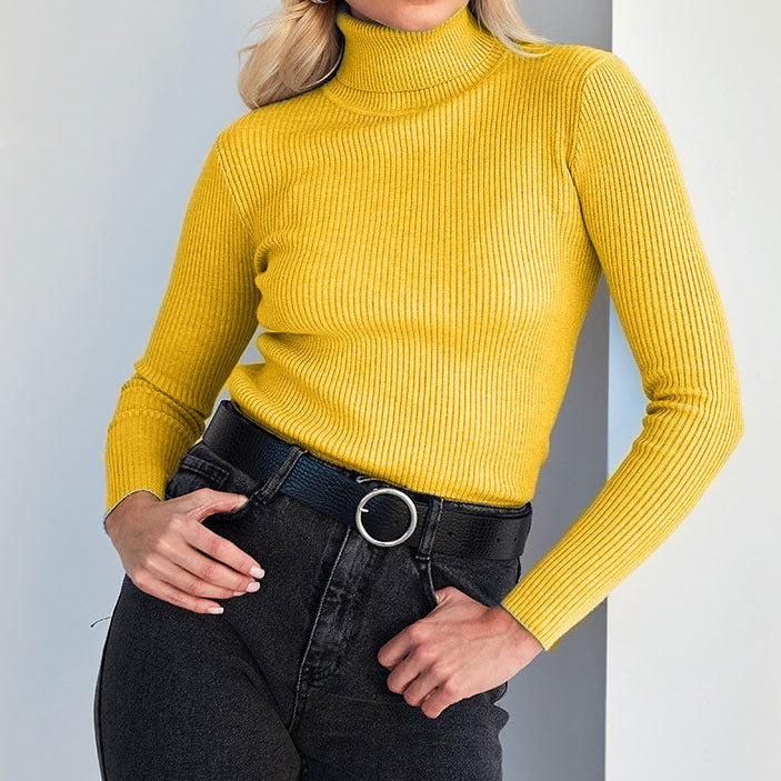 Clara Women's Turtleneck Knit Top | Soft Stretch Fabric, Slim Fit 5