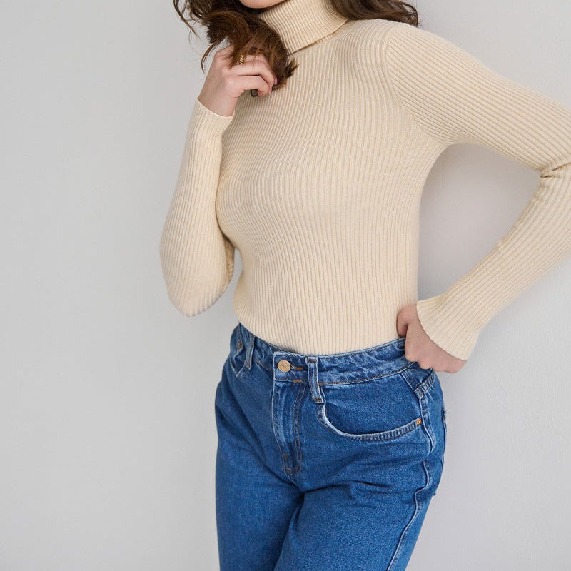 Clara Women's Turtleneck Knit Top | Soft Stretch Fabric, Slim Fit 9