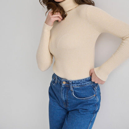 Clara Women's Turtleneck Knit Top | Soft Stretch Fabric, Slim Fit 9