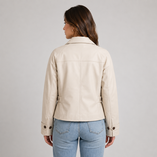 Cleo Women's Cropped Jacket | Lightweight Fabric, Classic Collar 1