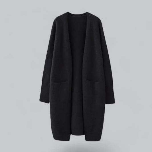 Dalia Women's Black Cardigan | Soft Knit, Open Front Design 0