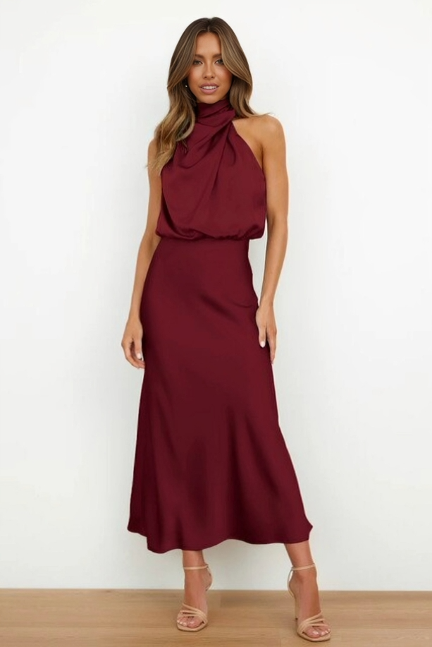 Dalia Women’s Dress with Halterneck Design and Flowing Silhouette for Summer Events 11