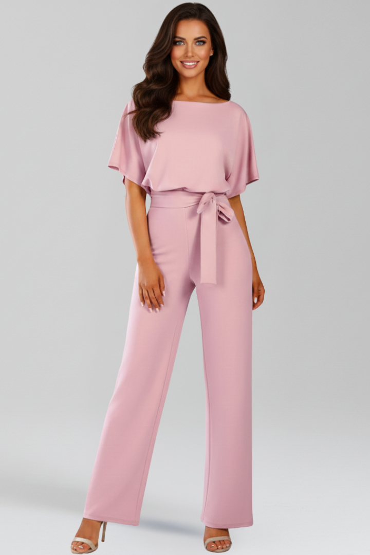 Dawn Women’s Jumpsuit with Wide-Leg Design and Tie-Belt Waist 8