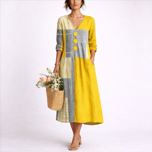 Eden Women’s Midi Dress with Wrap-Inspired Design and Lightweight Breathable Fit 0