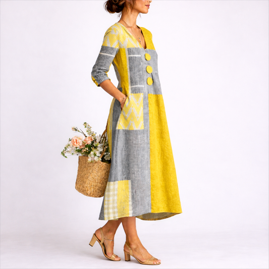 Eden Women’s Midi Dress with Wrap-Inspired Design and Lightweight Breathable Fit 1