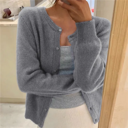 Elara Women's Cardigan | Soft Knit, Crew Neck, Long Sleeve 0