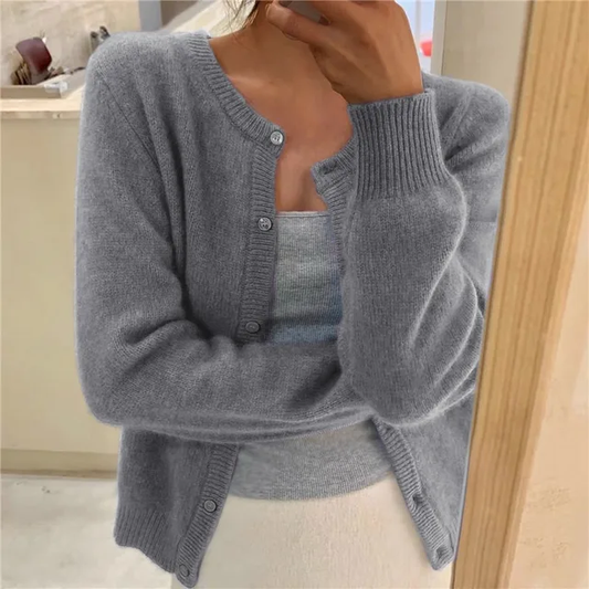 Elara Women's Cardigan | Soft Knit, Crew Neck, Long Sleeve 0