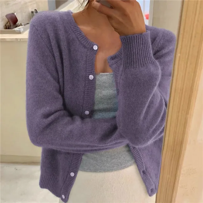 Elara Women's Cardigan | Soft Knit, Crew Neck, Long Sleeve 3