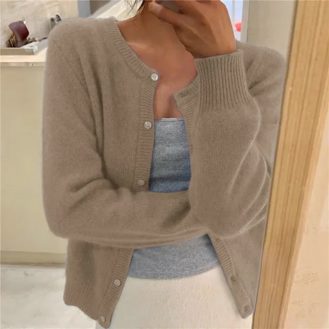 Elara Women's Cardigan | Soft Knit, Crew Neck, Long Sleeve 4