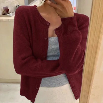 Elara Women's Cardigan | Soft Knit, Crew Neck, Long Sleeve 6
