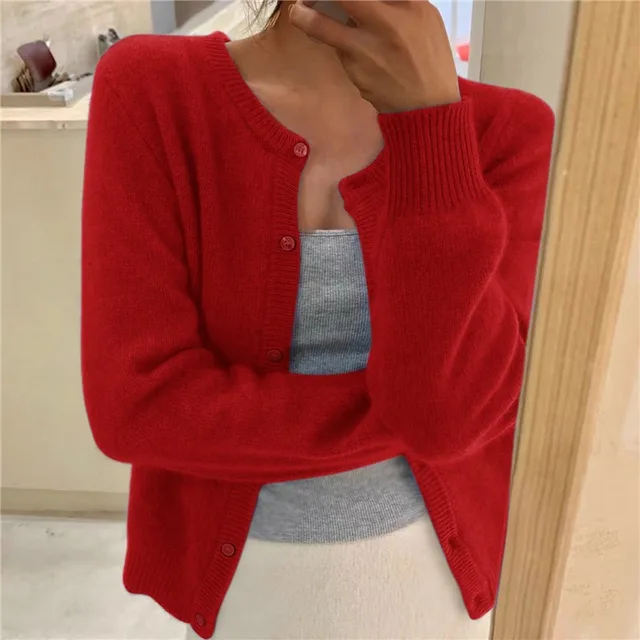Elara Women's Cardigan | Soft Knit, Crew Neck, Long Sleeve 7