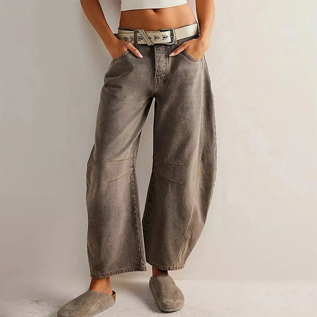 Elara Women’s Jeans with High-Waist Design and Barrel-Leg Shape 2