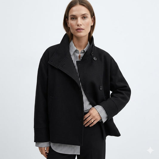 Elara Women's Wool Coat | Elegant Relaxed Fit, Winter Layering Essential 0
