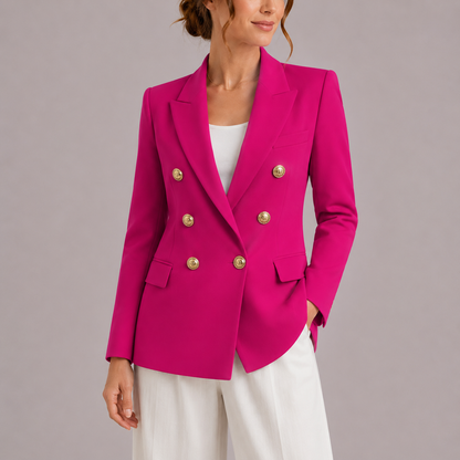 Elaria Women's Blazer | Tailored Fit, Double-Breasted with Gold Buttons 3