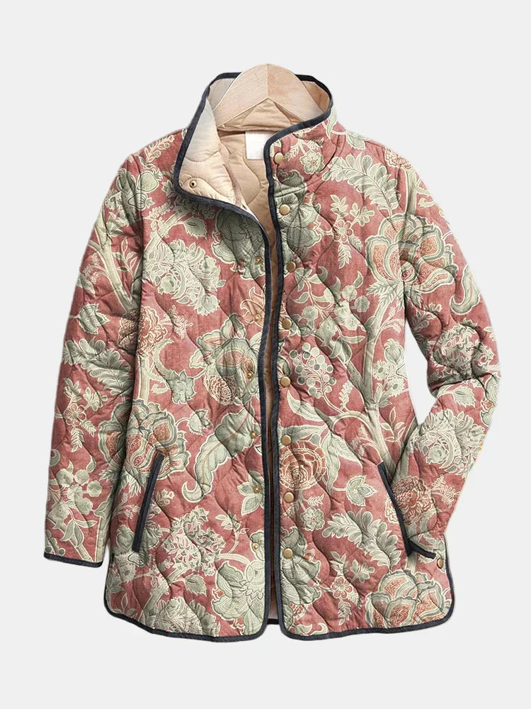 Eleanor Women's Quilted Jacket | Vintage Floral, Lightweight Insulated 0