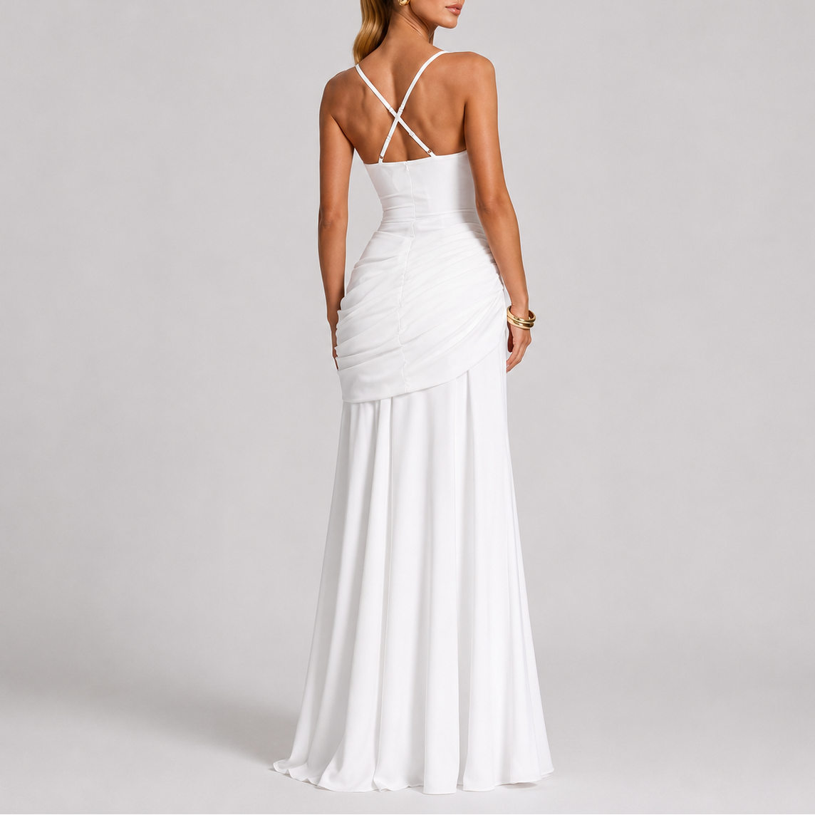 Elysia Women’s Maxi Dress with Ruched Waist and Square Neckline for Formal Events 5