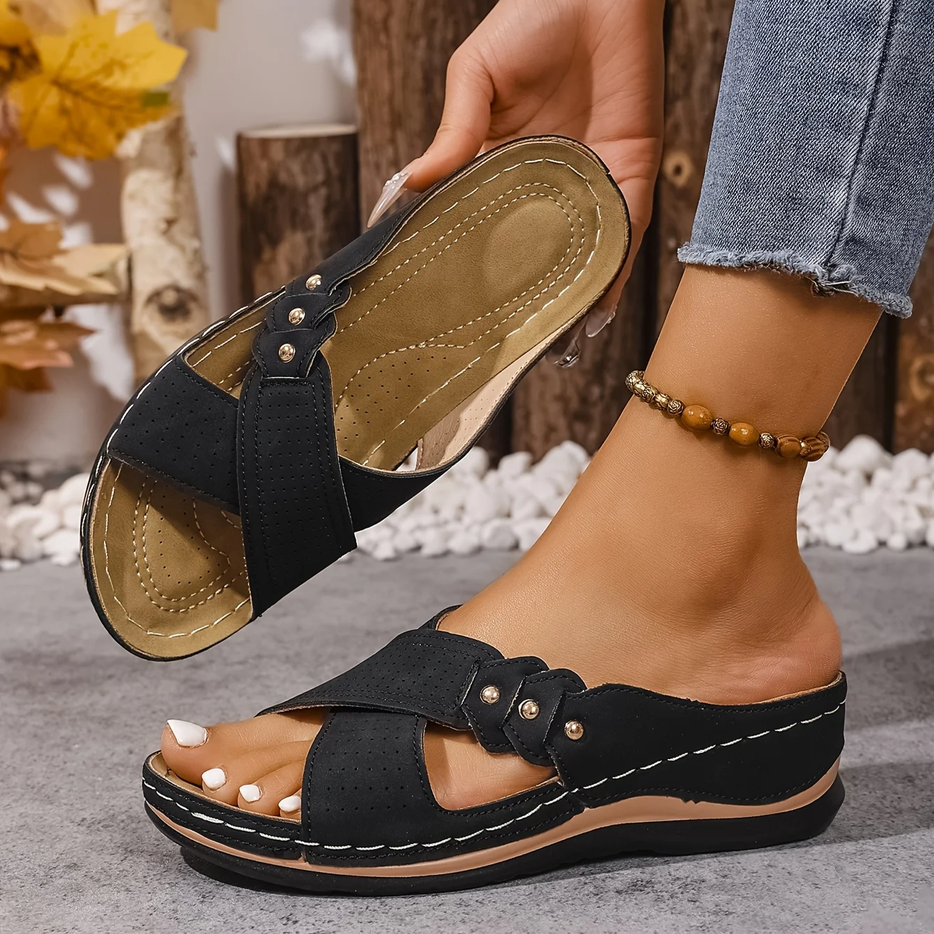 Ezera Women’s Sandals with Orthopedic Support and Lightweight Wedge Design 8