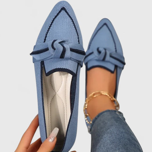 Felicia Women’s Loafers with Pointed Toe and Decorative Knot Detail 1