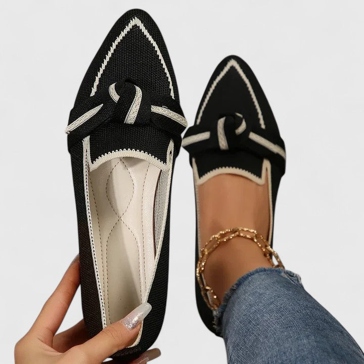 Felicia Women’s Loafers with Pointed Toe and Decorative Knot Detail 3