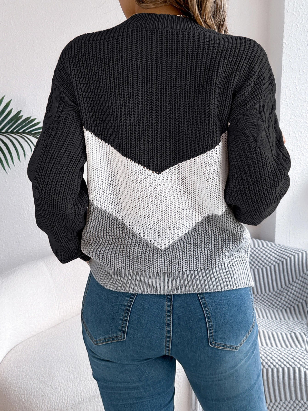 Flora Women's Pullover Sweater | Chevron Stitch Knit, Cozy Knitwear 2