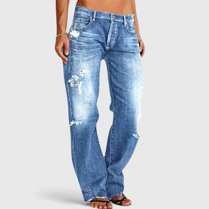 Frieda Women’s Wide Leg Jeans with Vintage Wash and Loose Fit 0