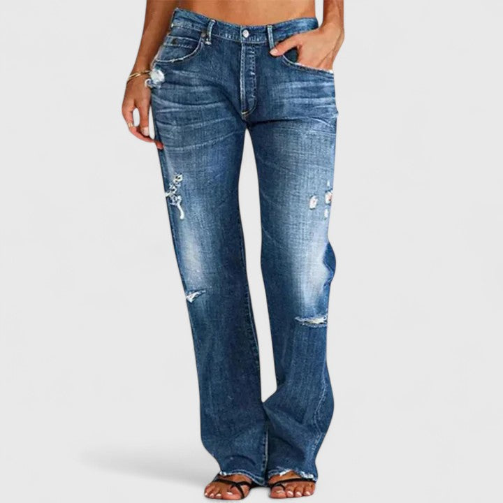 Frieda Women’s Wide Leg Jeans with Vintage Wash and Loose Fit 1