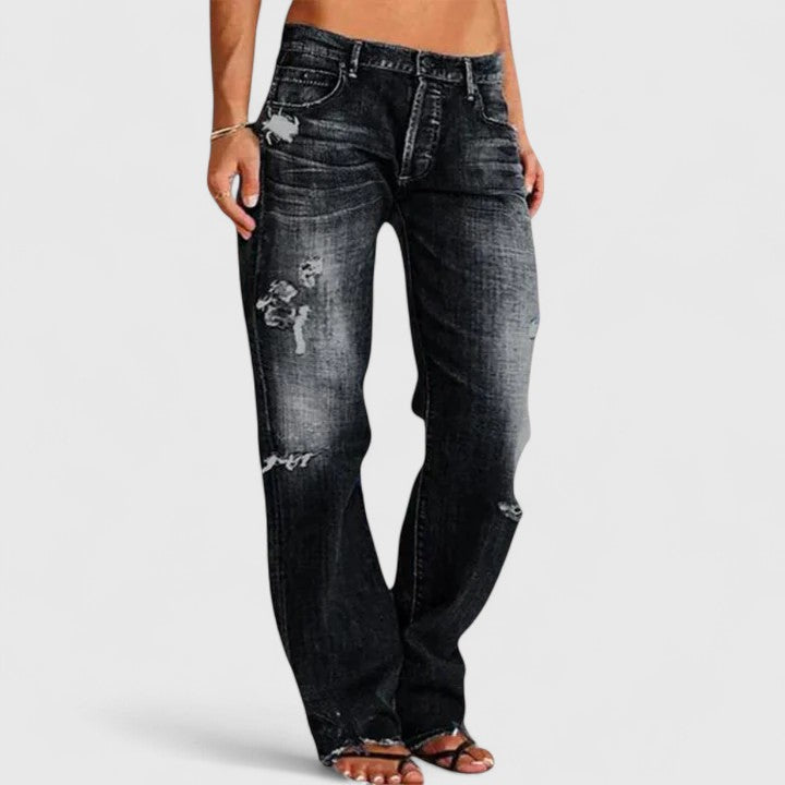 Frieda Women’s Wide Leg Jeans with Vintage Wash and Loose Fit 2