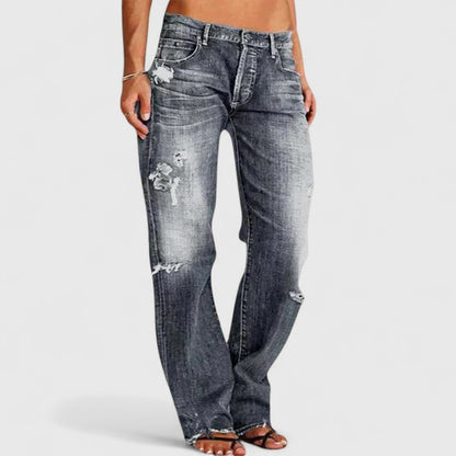 Frieda Women’s Wide Leg Jeans with Vintage Wash and Loose Fit 3