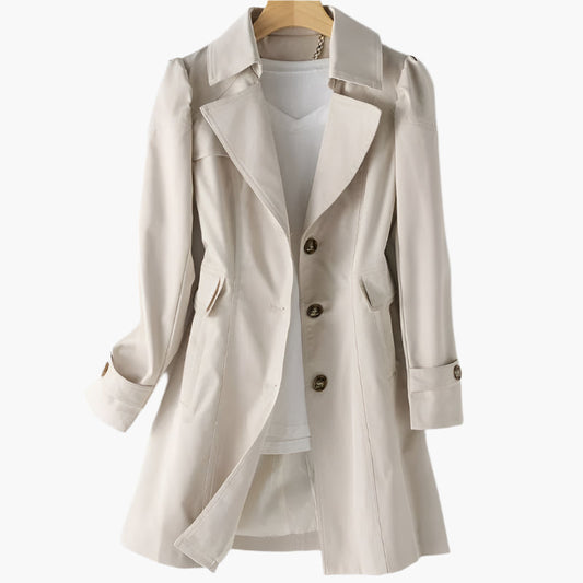 Gabriela Women's Trench Coat | Classic Long Button Front, Elegant Design 0