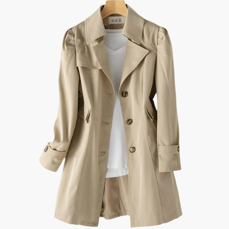Gabriela Women's Trench Coat | Classic Long Button Front, Elegant Design 2