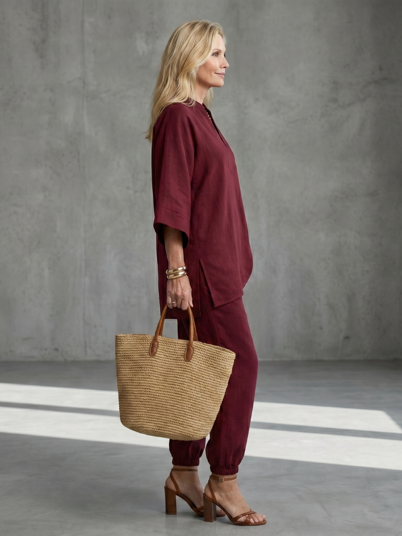 Gala Women’s Tunic Set with V Neck and Wide Sleeves 2