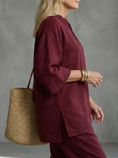 Gala Women’s Tunic Set with V Neck and Wide Sleeves 3