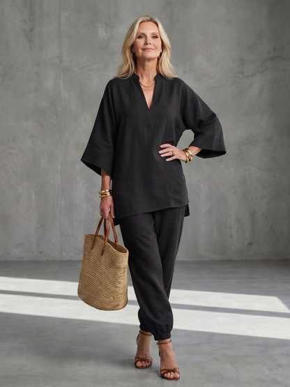 Gala Women’s Tunic Set with V Neck and Wide Sleeves 6