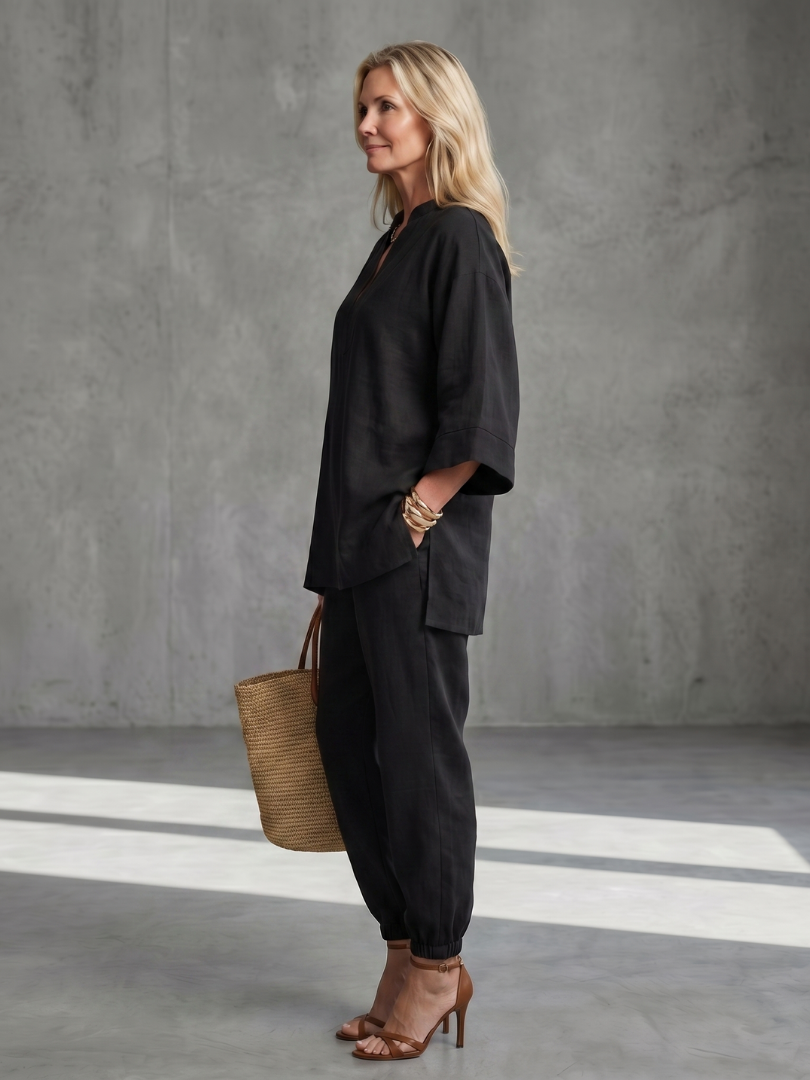 Gala Women’s Tunic Set with V Neck and Wide Sleeves 7